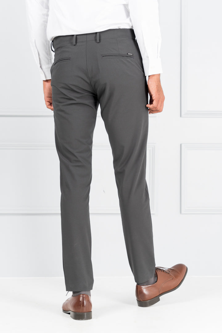 Buy Men Grey Solid Slim Fit Formal Trousers Online - 721888 | Peter England